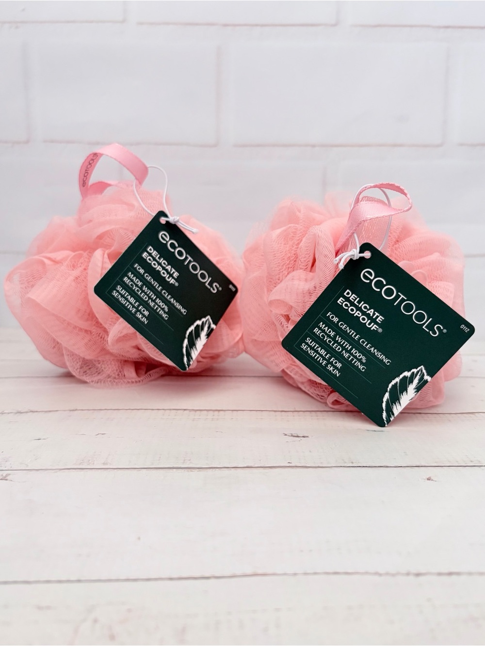 Set of 2 EcoTools Delicate EcoPouf Loofah Pink NWT